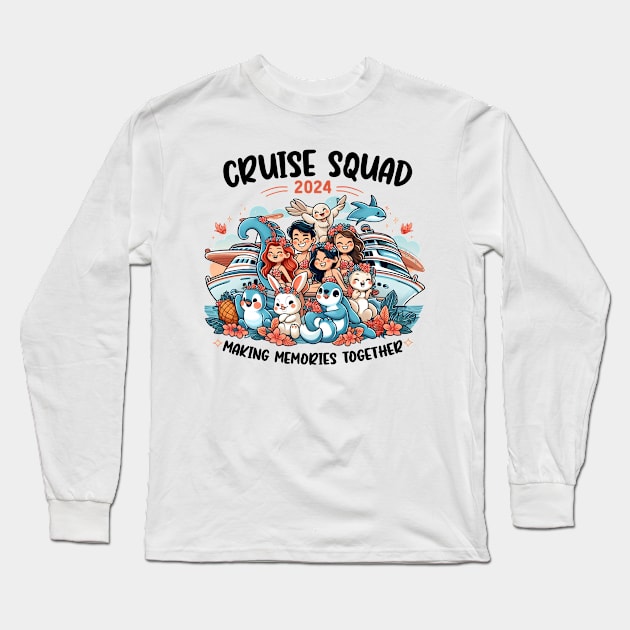 Happy Family Cruise Squad 2024 Summer Friends Boys Women Men Long Sleeve T-Shirt by Pikalaolamotor